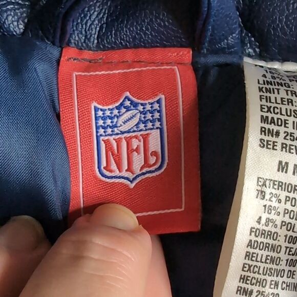 NFL New England Patriots Kids Medium (5-6) Faux Leather Sports Jacket Football - Picture 3 of 10